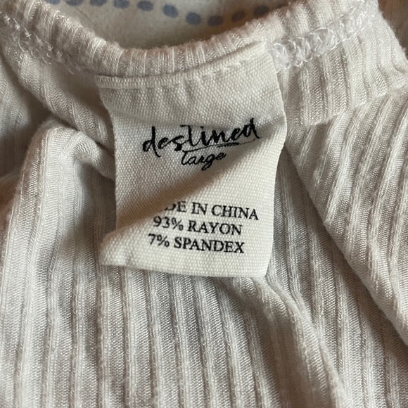White loose corduroy Destined tank top. Sized large - Picture 2 of 2